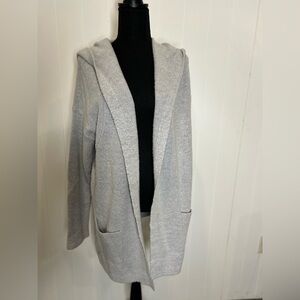 Tribal Cozy Gray Hooded Cardigan
